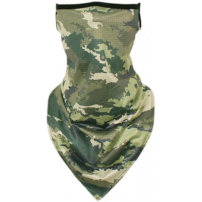 Baseball Caps Fishing Mask Camo Headwear Works as Fishing Sun Mask Neck Gaiter Bandana Windproof Face Mask Scarf - Gold a - C...