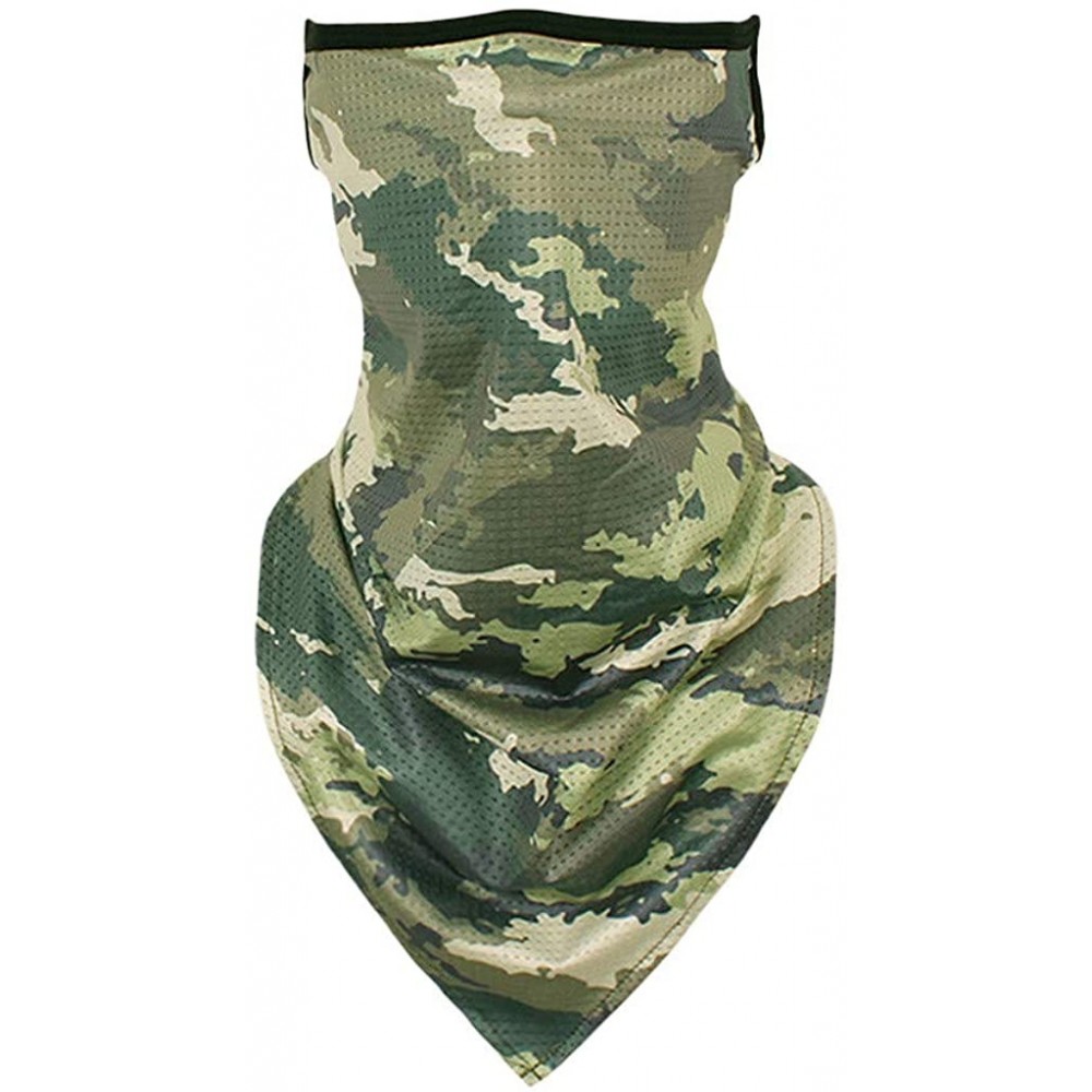 Baseball Caps Fishing Mask Camo Headwear Works as Fishing Sun Mask Neck Gaiter Bandana Windproof Face Mask Scarf - Gold a - C...