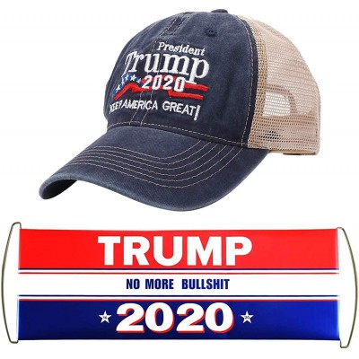Baseball Caps Trump 2020 Hat & Flag Keep America Great Campaign Embroidered/Printed Signature USA Baseball Cap - Navy Mesh - ...