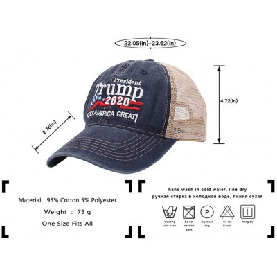 Baseball Caps Trump 2020 Hat & Flag Keep America Great Campaign Embroidered/Printed Signature USA Baseball Cap - Navy Mesh - ...