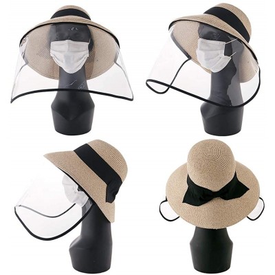 Sun Hats Womens UPF 50 Straw Sun Hat Floppy Wide Brim Fashion Beach Accessories Packable & Adjustable - CU199ICOH0U $21.85