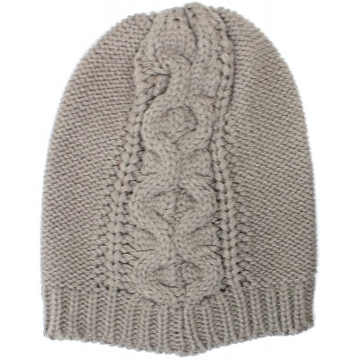 Skullies & Beanies an Unisex Fall Winter Beanie Hat Cable Knit Patterns Urban Wear Men Women - Taupe - CZ126SMV329 $9.12