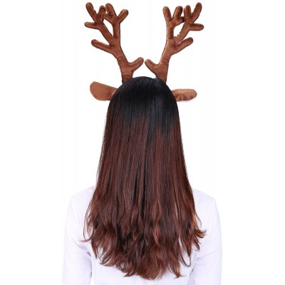 Headbands Christmas Headband Reindeer Deer Antlers Costume Headpiece Ugly Xmas Party - CH186GA2E0M $10.95