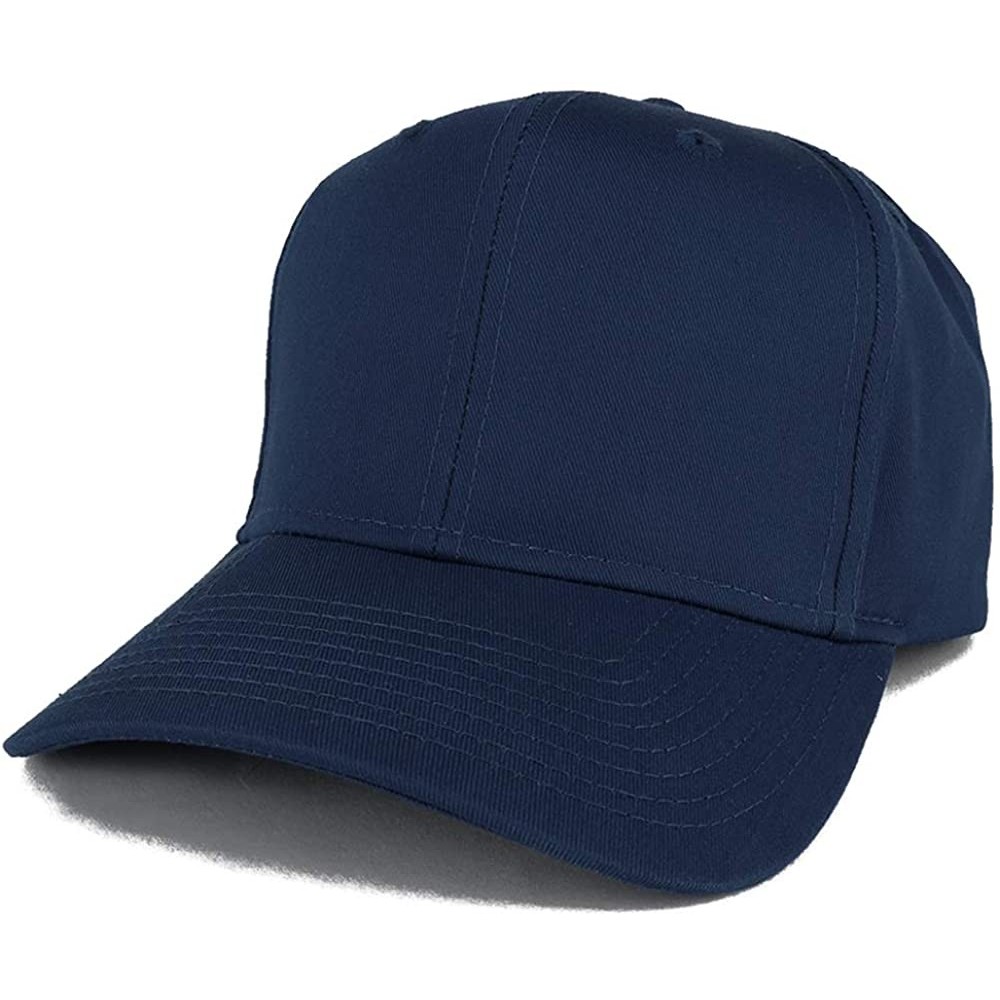 Baseball Caps Adjustable Solid Color Plain Cotton Polyester Blank Snapback Baseball Style Cap - Navy - C812M41TYZL $14.89