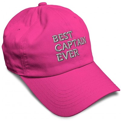 Baseball Caps Custom Soft Baseball Cap Best Captain Ever Embroidery Dad Hats for Men & Women - Hot Pink - CV18AAN73XD $12.02