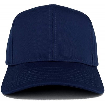 Baseball Caps Adjustable Solid Color Plain Cotton Polyester Blank Snapback Baseball Style Cap - Navy - C812M41TYZL $14.89