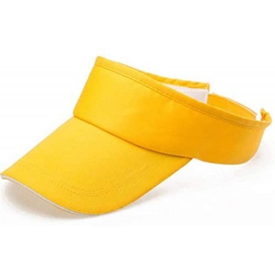 Sun Hats Men Women Summer Visor Sun Plain Hat Cap Sun Hat - Yellow - CO18QHHY4EI $7.83