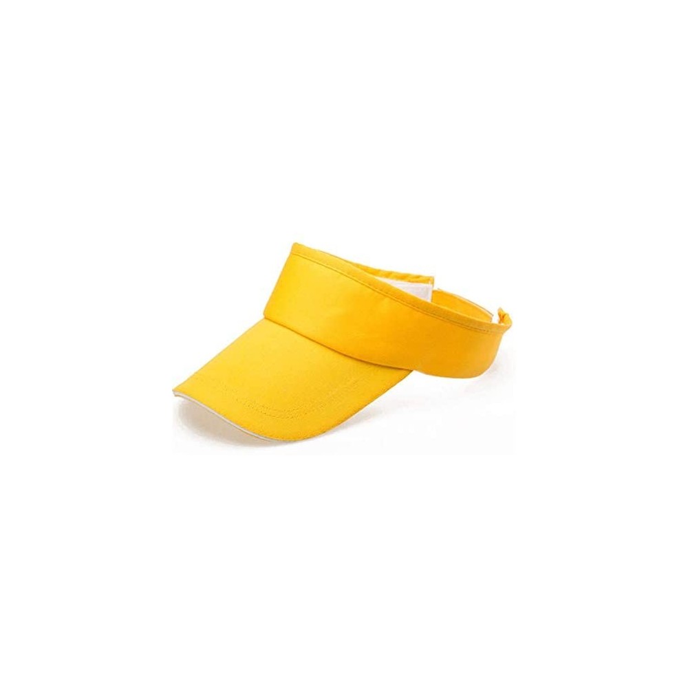 Sun Hats Men Women Summer Visor Sun Plain Hat Cap Sun Hat - Yellow - CO18QHHY4EI $7.83