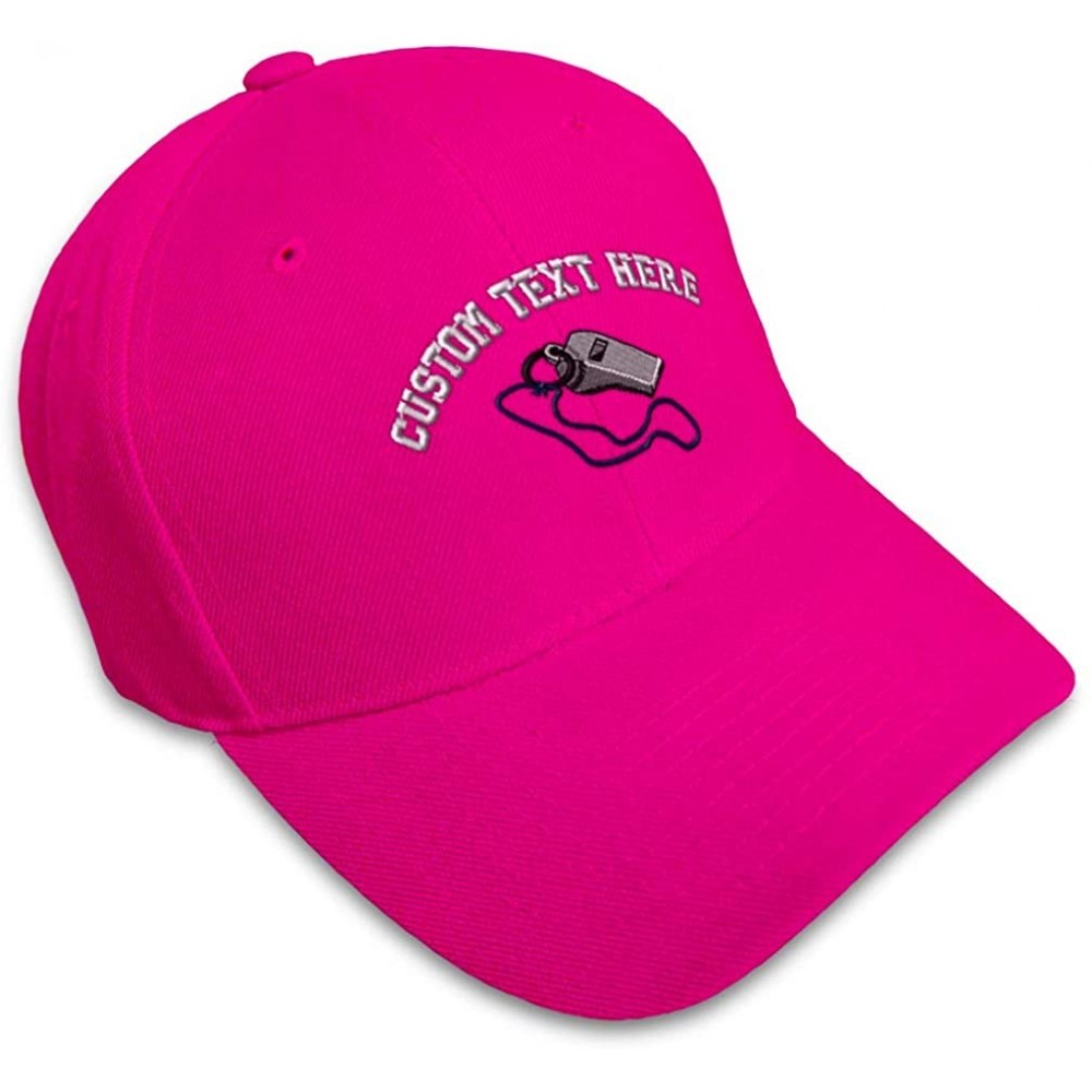 Baseball Caps Custom Baseball Cap Referee Whistle B Embroidery Dad Hats for Men & Women - Hot Pink - C318SDLYIRM $19.23