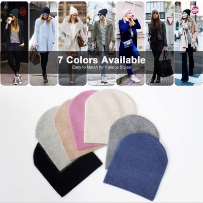 Skullies & Beanies Winter Warm Hats for Women Girls- 2-Layer Faux Rabbit Fur Knit Beanie Skull Cap - Khaki-clearance! - CW18Z...