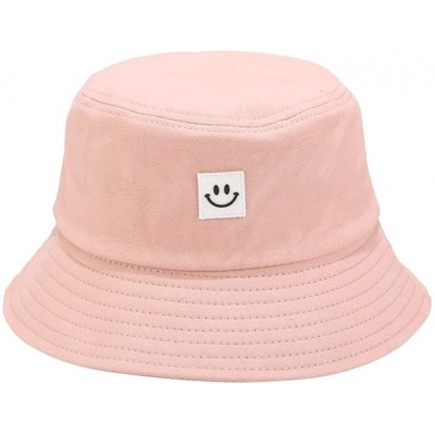 Cowboy Hats Unise Hat Summer Travel Bucket Beach Sun Hat Smile Face Visor - Pink - CS1945S9KZI $9.25
