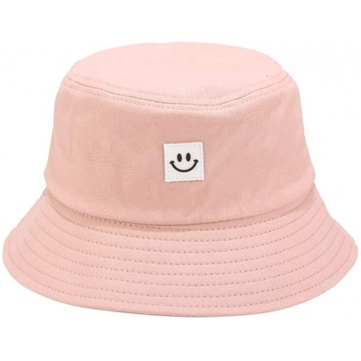 Cowboy Hats Unise Hat Summer Travel Bucket Beach Sun Hat Smile Face Visor - Pink - CS1945S9KZI $9.25