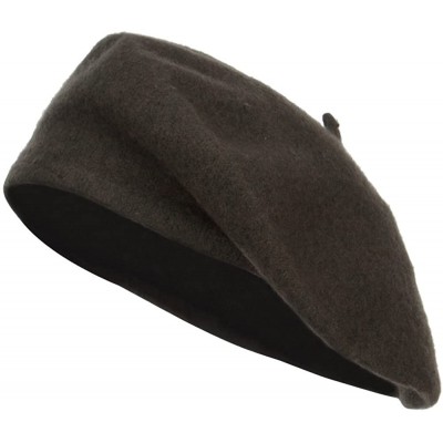 Berets Ladies Wool Beret - Olive - CB12LJZ9G0L $20.79