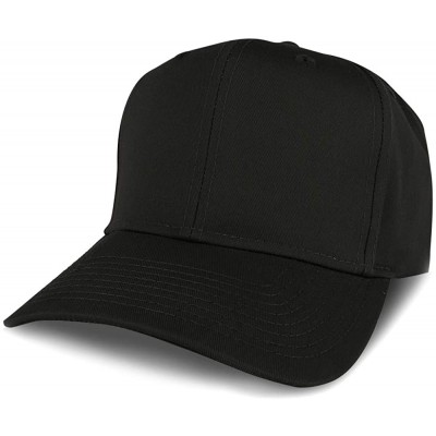 Baseball Caps Adjustable Solid Color Plain Cotton Polyester Blank Snapback Baseball Style Cap - Black - C912M41TWFD $10.43