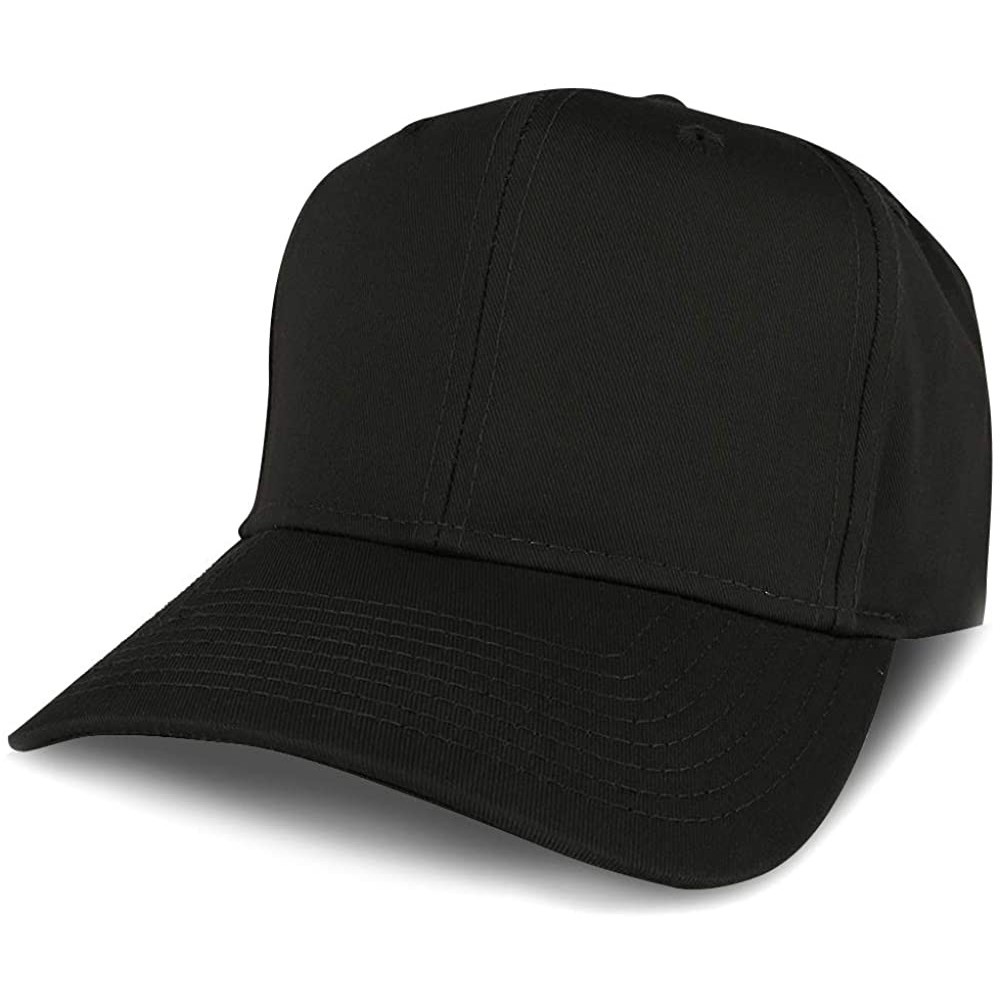 Baseball Caps Adjustable Solid Color Plain Cotton Polyester Blank Snapback Baseball Style Cap - Black - C912M41TWFD $10.43