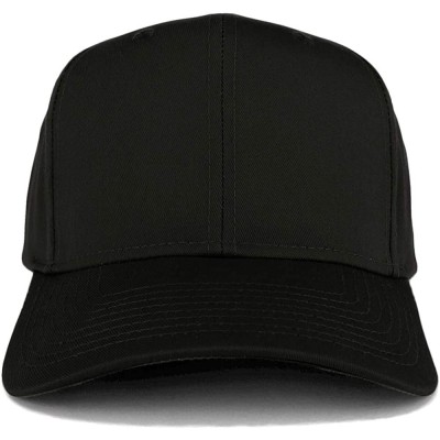 Baseball Caps Adjustable Solid Color Plain Cotton Polyester Blank Snapback Baseball Style Cap - Black - C912M41TWFD $10.43