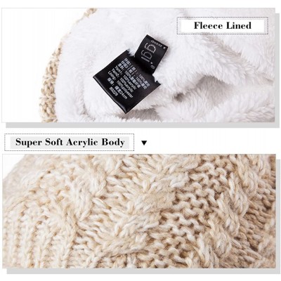Skullies & Beanies Womens Knit Newsboy Cap Warm Lined Winter Hat 100% Soft Acrylic with Visor - 89229_beige1 - CZ1923OWKO3 $1...