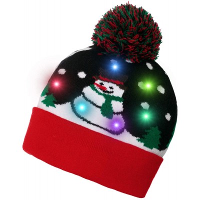 Skullies & Beanies Slouchy Christmas Sweater Holiday - Red-snowman - C518YLAHT5L $10.43