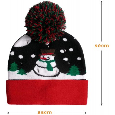 Skullies & Beanies Slouchy Christmas Sweater Holiday - Red-snowman - C518YLAHT5L $10.43