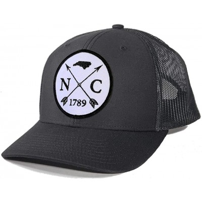 Baseball Caps Men's North Carolina Arrow Patch Trucker Hat - Black/Black - C3192NCK2ZH $26.02