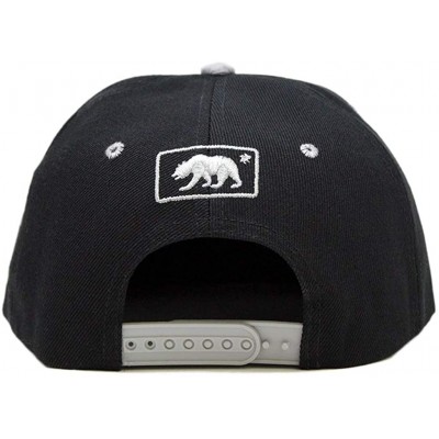 Baseball Caps California Republic Bear Logo Snapbacks Flat Brim Adjustable Snapback Hat Cap - Black Gray 01 - CL195I3KU9Q $10.12