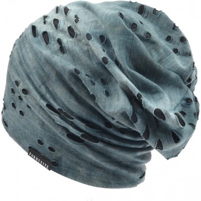 Skullies & Beanies Mens Slouchy Beanie Skull Cap Summer Thin Baggy Oversized Knit Hat B301 - B090-a-bluish - CQ18E7HWEZM $14.94