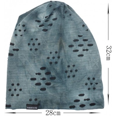 Skullies & Beanies Mens Slouchy Beanie Skull Cap Summer Thin Baggy Oversized Knit Hat B301 - B090-a-bluish - CQ18E7HWEZM $14.94