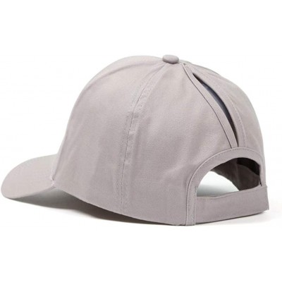 Baseball Caps High Ponytail Baseball Hat - Women Messy Bun Hat- Sun Protection Ponycaps Retro Cap - Gray - C318HAOWZ7D $10.41