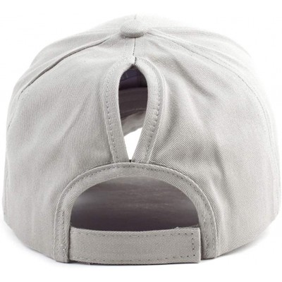 Baseball Caps High Ponytail Baseball Hat - Women Messy Bun Hat- Sun Protection Ponycaps Retro Cap - Gray - C318HAOWZ7D $10.41