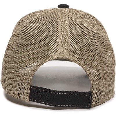 Baseball Caps Structured mesh Back Trucker Cap - Black/Tan - C2182SZL6K7 $10.42