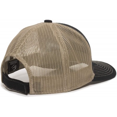 Baseball Caps Structured mesh Back Trucker Cap - Black/Tan - C2182SZL6K7 $10.42