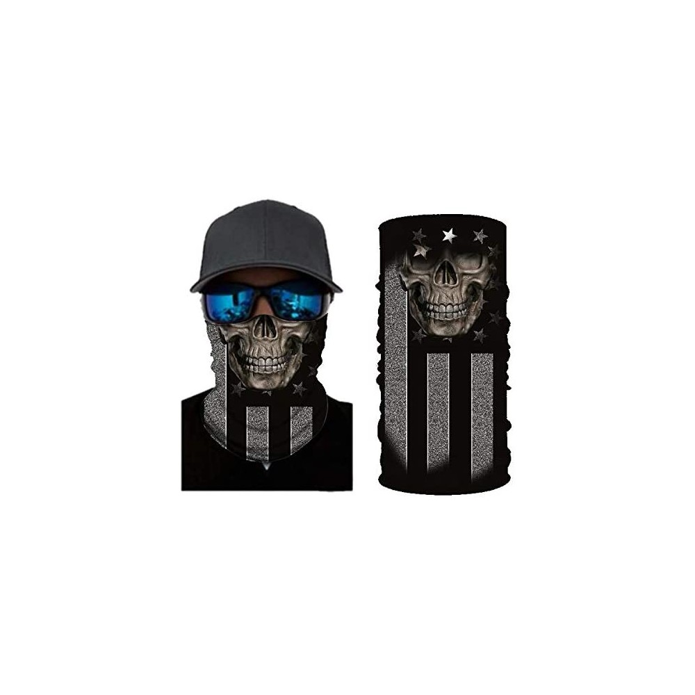 Balaclavas Stripes USA Flag Print Balaclava and Cool Skull Stars for Men Women Dust Wind Mask Neck Gaiter - Cy-dc026 - CE199I...