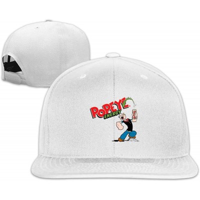 Baseball Caps Men Popeye_The Sailor Spinach Baseball Snapback Hats Adjustable Six Panel Fashion Hat - White - CK192UZYEC4 $14.28
