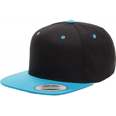 Baseball Caps Custom Hat. 6089 Snapback. Embroidered. Place Your Own Text - Teal/Black - CY188Z9ZKLI $26.84