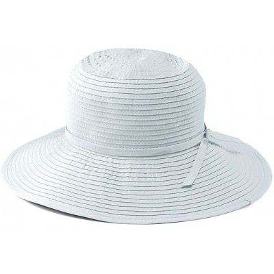 Sun Hats Women's Ribbon Medium Brim Floppy - White - CV118HQK03X $37.98