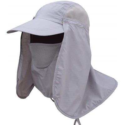 Sun Hats Fashion Summer Outdoor Sun Protection Fishing Cap Neck Face Flap Hat Wide Brim - Light Grey - CY12OBKHBPP $23.17
