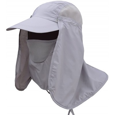 Sun Hats Fashion Summer Outdoor Sun Protection Fishing Cap Neck Face Flap Hat Wide Brim - Light Grey - CY12OBKHBPP $12.21