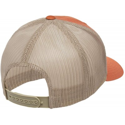 Baseball Caps Yupoong Retro Trucker Snapback Cap - Mesh Back- Adjustable Ballcap w/Hat Liner - Rust Orange/Khaki - C418H2IAX4...