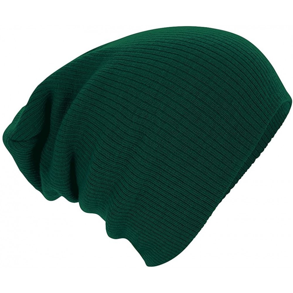 Skullies & Beanies Slouch beanie - Bottle Green - C11236FEUV7 $9.98