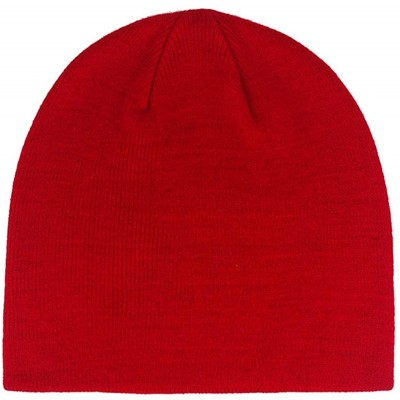 Skullies & Beanies Beanie Knit Hat Men Women Cuffed Plain Cap Skull Toboggan - Zzm01 Red - CP18HZTE7AS $8.94