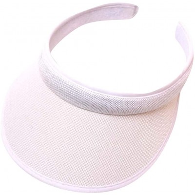 Visors Ultralight Visor with Twill- Moisture Wicking and Reflective Sports Visor- Multiple Colors - White - C018SQMUKOI $9.75