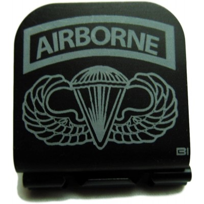 Baseball Caps Airborne Tab & Airborne Wings Laser Etched Hat Clip Black - CK128ZGJNMD $29.88