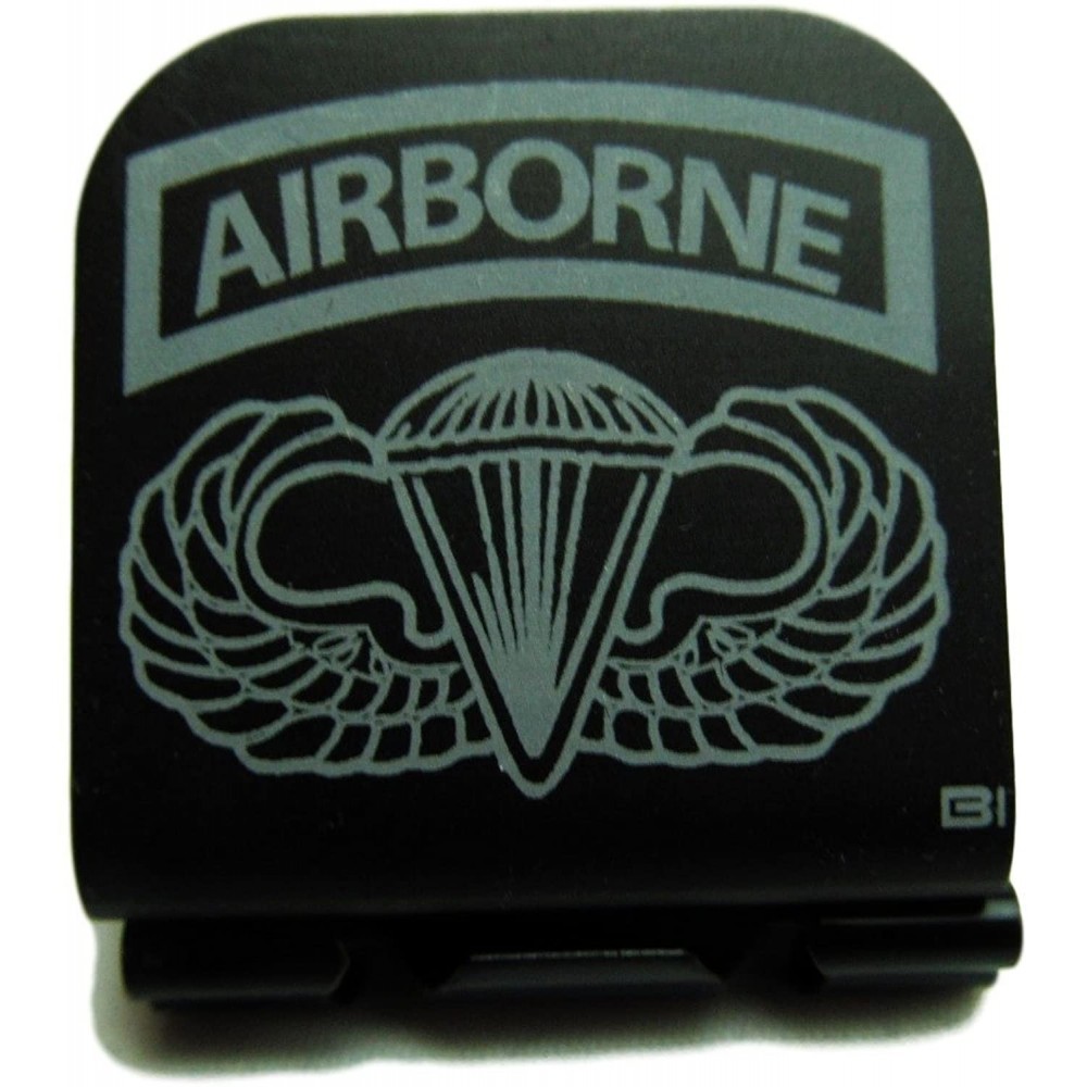 Baseball Caps Airborne Tab & Airborne Wings Laser Etched Hat Clip Black - CK128ZGJNMD $16.51