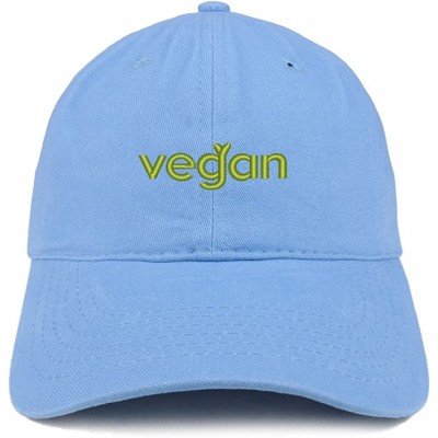 Baseball Caps Vegan Embroidered Low Profile Brushed Cotton Cap - Carolina Blue - CC188T8DAHQ $20.69