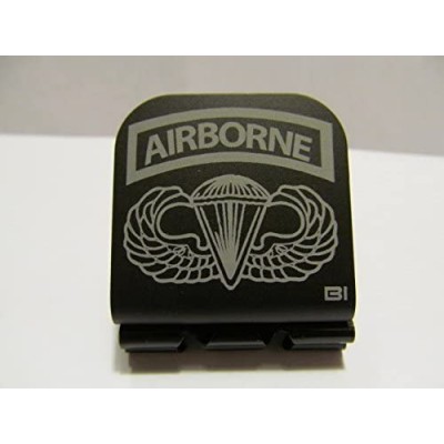 Baseball Caps Airborne Tab & Airborne Wings Laser Etched Hat Clip Black - CK128ZGJNMD $16.51