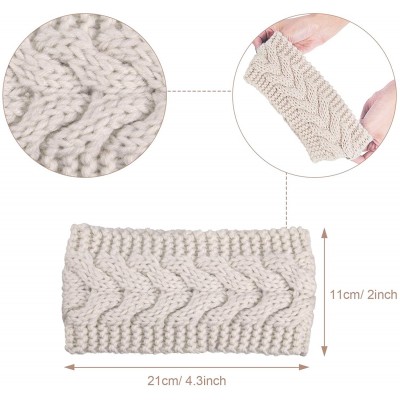 Cold Weather Headbands Headbands Knitted Warmers Suitable - Beige - C918M5RM2E3 $10.87