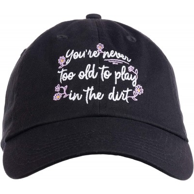 Baseball Caps Never Too Old to Play in Dirt - Funny Gardener Gardening Baseball Cap Dad Style Hat Men Women - Black - CH18XGX...