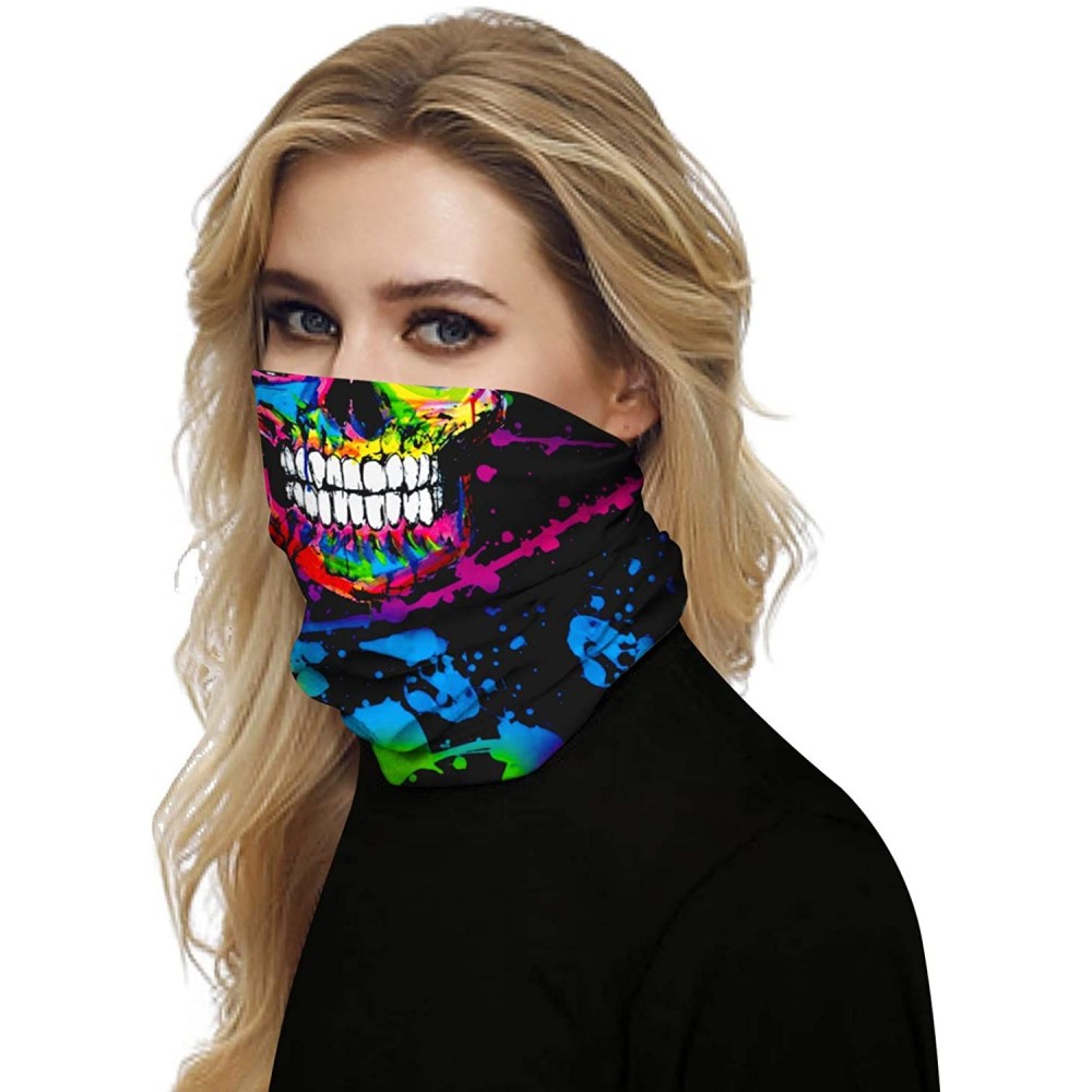 Balaclavas Face Bandana Ear Loops Face Rave Balaclava Scarf Neck Gaiters for Dust Wind UV Sun Motorcycle Mask Men and Women -...