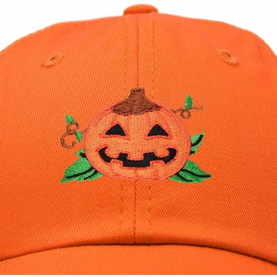 Baseball Caps Jack-O-Lantern Halloween Pumpkin Hat Mens Womens Baseball Cap - Orange - CC18YZL8G8W $10.28