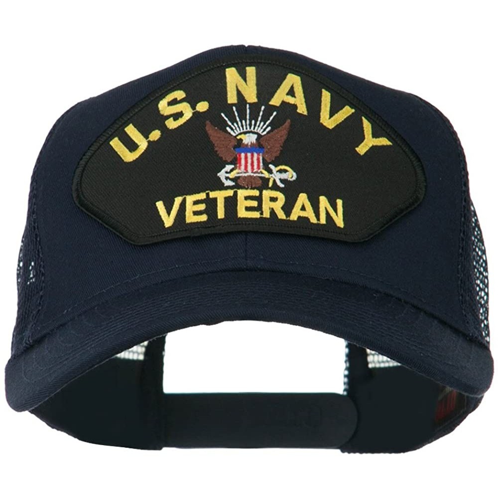 Baseball Caps US Navy Veteran Military Patch Mesh Back Cap - Navy - C411MJ3QZTX $26.42